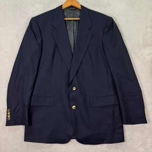 VTG Christian Dior‎ Le Connaisseur Mens 42R Navy Wool Blazer Gold Buttons Preppy